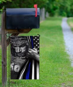 god jesus thin blue lives law enforcement flag 3917
