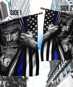 god jesus thin blue lives law enforcement flag 7865
