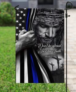 god jesus thin blue lives law enforcement flag 8523