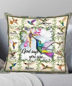 God Says You Are Hummingbird Cushion