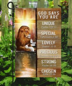 god says you are lion &amp lamb flag 3467