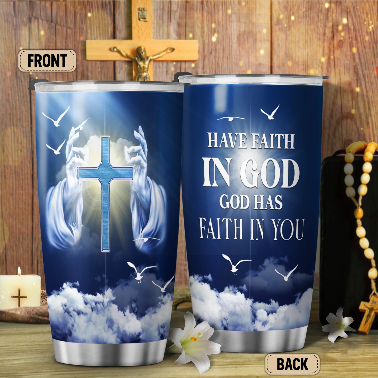 God Tumbler 20oz Have Faith In God God Has Faith In You LNT481TU - Image 3
