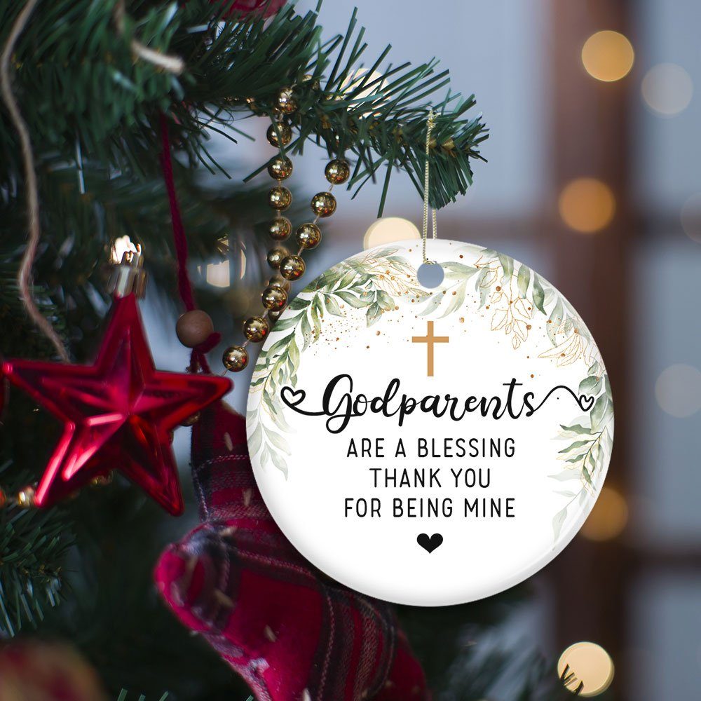 Godparents Ornament Godparents Are A Blessing Thank You For Being Mine Ornament MLN600O - Image 2