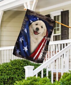 Golden Retriever American Flag