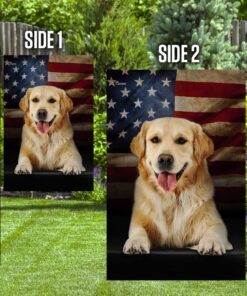 golden retriever american flag 3858