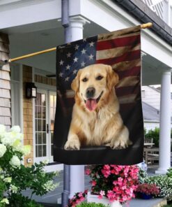 Golden Retriever American Flag