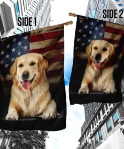 golden retriever american flag 8148