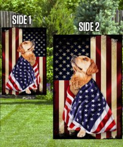 golden retriever american patriot flag 2975