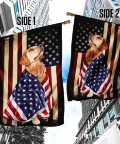 Golden Retriever American Patriot Flag