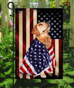 golden retriever american patriot flag 7148