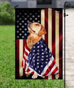 golden retriever american patriot flag 8344