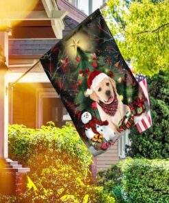 Golden Retriever Christmas American Flag DS04F