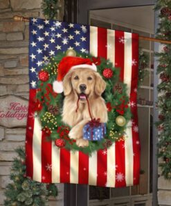 golden retriever christmas american flag thn3604f 5282