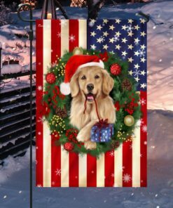 golden retriever christmas american flag thn3604f 7939