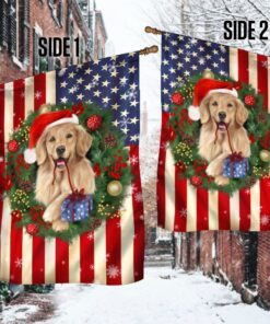 golden retriever christmas american flag thn3604f 8157