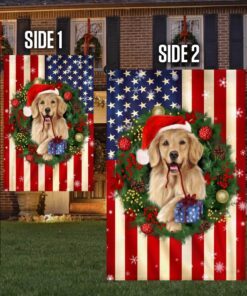 golden retriever christmas american flag thn3604f 8295