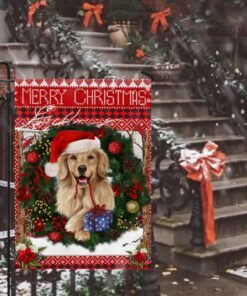 golden retriever christmas flag 1468