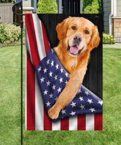 golden retriever dog american flag ddh2847fv14 3505