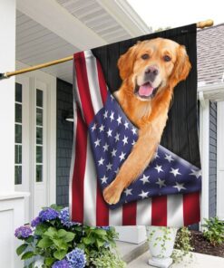 Golden Retriever Dog American Flag DDH2847Fv14