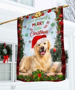 Golden Retriever Dog Flag, Have Yourself A Merry Little Christmas QNN374Fv2