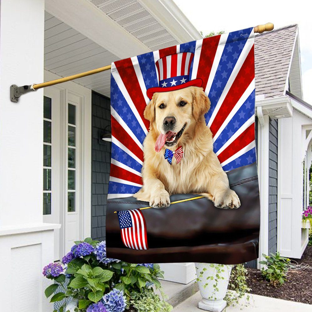 Golden Retriever Dog Flag 4th Of July Independence Day TQN186Fv3