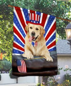 golden retriever dog flag 4th of july independence day tqn186fv3 8735