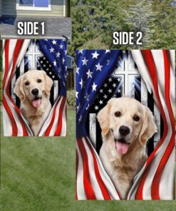 golden retriever flag golden retriever dog lover american flag qtr60f 5505