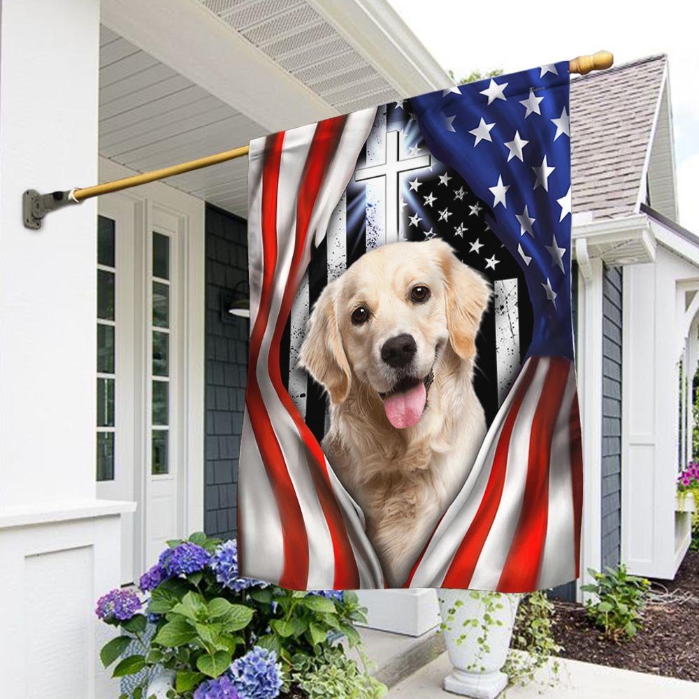 Golden Retriever Flag Golden Retriever Dog Lover American Flag QTR60F
