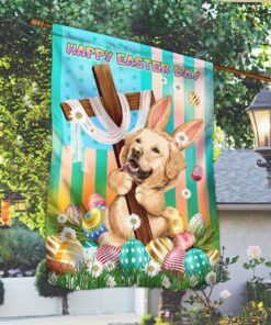 golden retriever flag jesus cross happy easter bunny bnl462fv1 4605