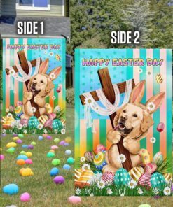 golden retriever flag jesus cross happy easter bunny bnl462fv1 5272
