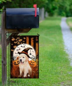 golden retriever happy halloween flag 1289