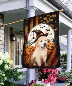 Golden Retriever Happy Halloween Flag