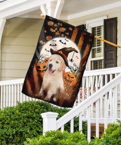 golden retriever happy halloween flag 7192