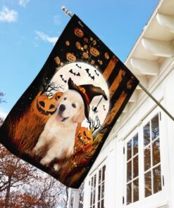 golden retriever happy halloween flag 7661