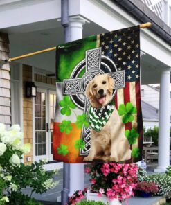 Golden Retriever Irish Cross Flag