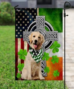 golden retriever irish cross flag 7089