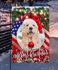 golden retriever merry christmas flag thh3463fv1 5599