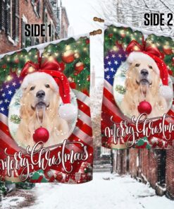 golden retriever merry christmas flag thh3463fv1 5831