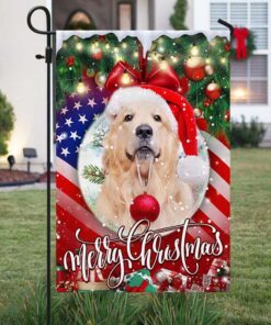 golden retriever merry christmas flag thh3463fv1 8311