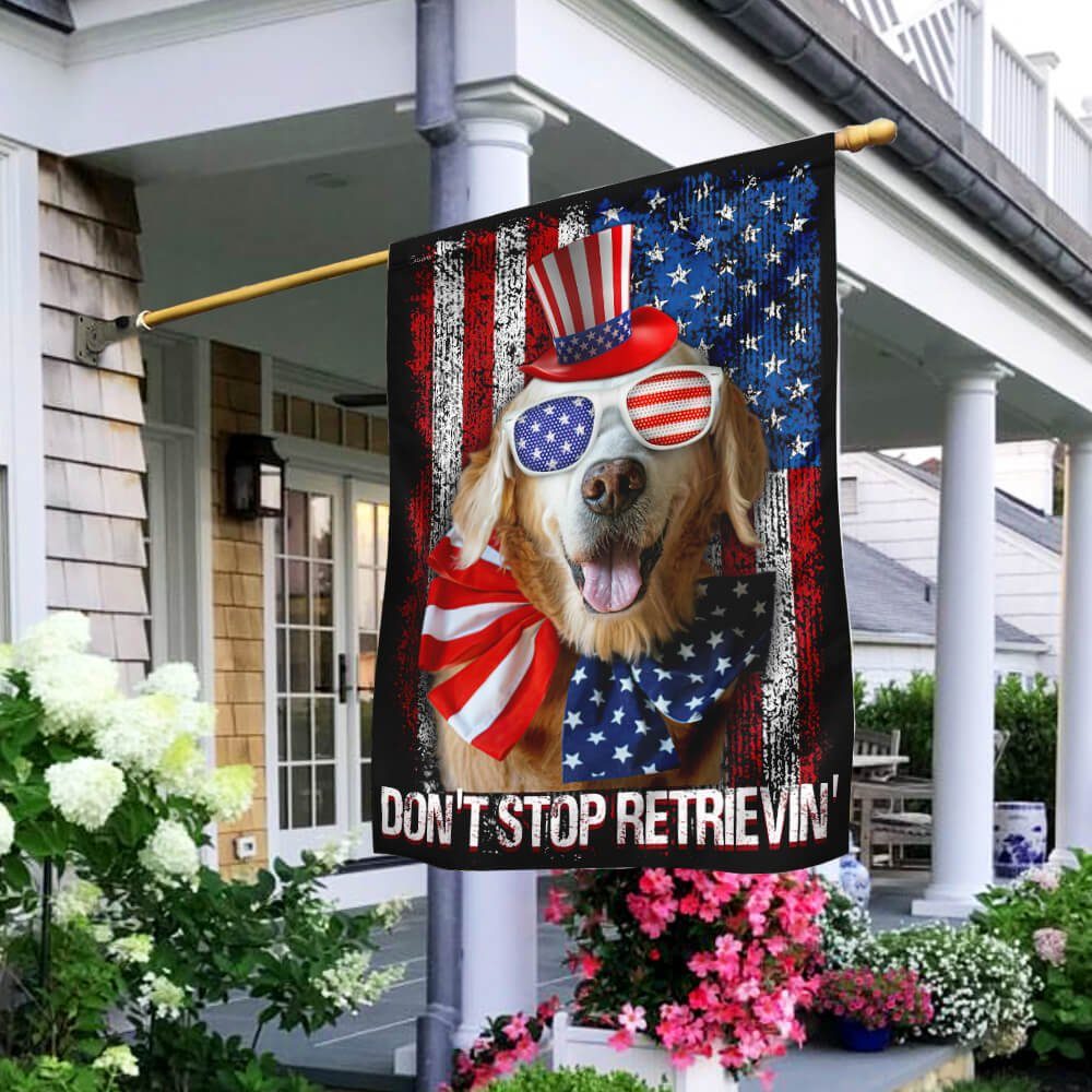 Golden Retrive Live Love Flag NTB76Fv1