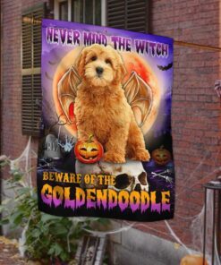 goldendoodle halloween flag beware of the goldendoodle dbd2796fv27 3460