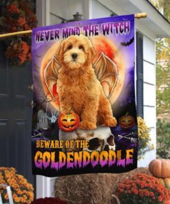 Goldendoodle Halloween Flag Beware Of The Goldendoodle DBD2796Fv27
