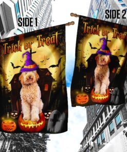 Goldendoodle Halloween Trick Or Treat Flag