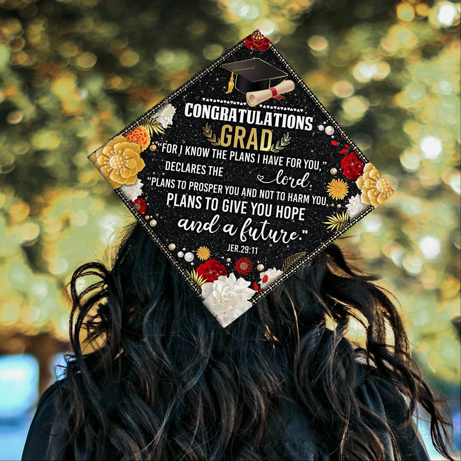 Graduation Cap Class Of 2022 Graduation Blessings For I Know The Plans I Have For You MLN26GC - Image 3