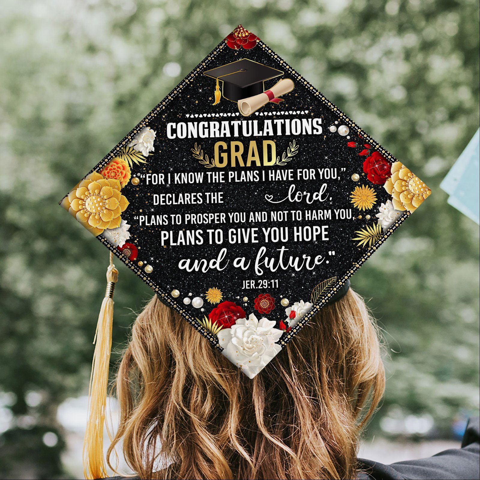 Graduation Cap Class Of 2022 Graduation Blessings For I Know The Plans I Have For You MLN26GC - Image 2