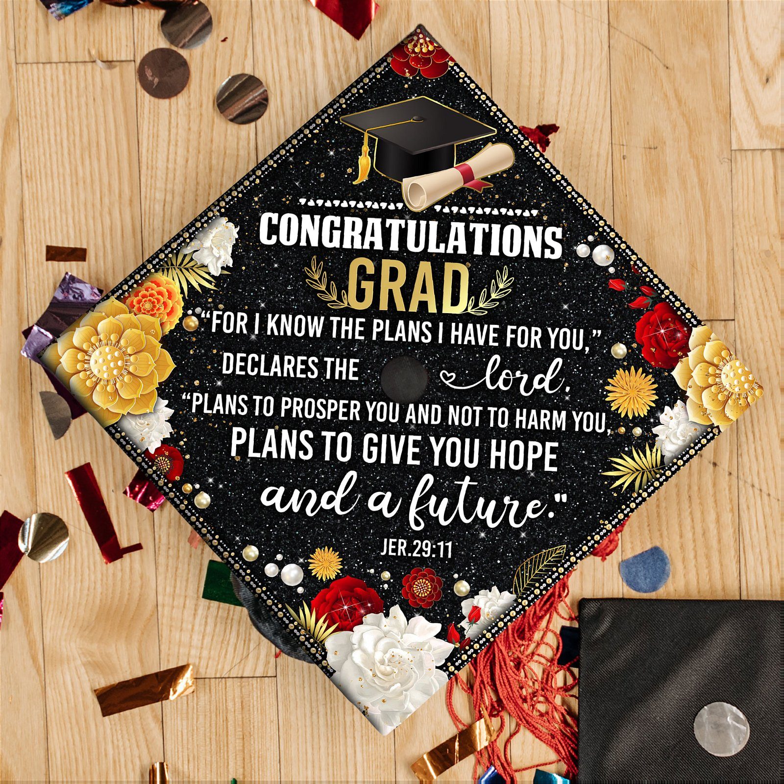 Graduation Cap Class Of 2022 Graduation Blessings For I Know The Plans I Have For You MLN26GC - Image 5