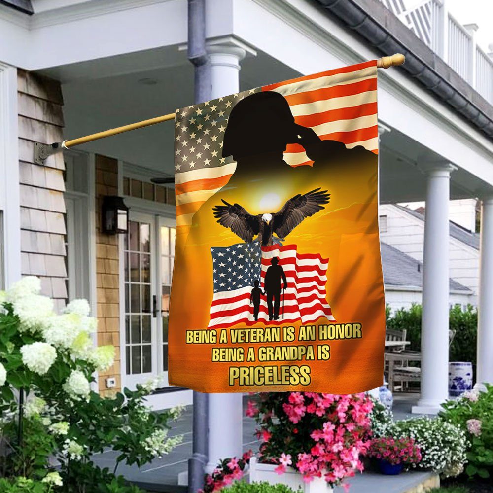 Grandpa Veteran Flag Being A Veteran Is An Honor Being A Grandpa Is Priceless MLN106F