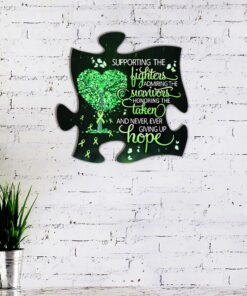 Green Awareness Puzzle Hanging Metal Sign NTB143MSv1