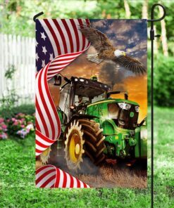 green tractor american flag lha1744f 4217