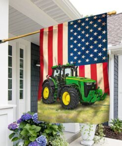 Green Tractor No Farmers No Food Flag TQN199Fv1